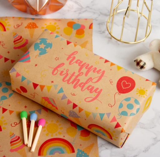brown wrapping paper with designs