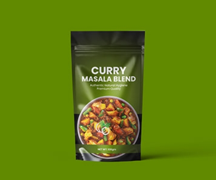 curry powder packet design