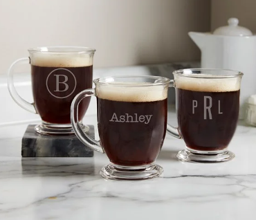 personalized glass coffee mugs