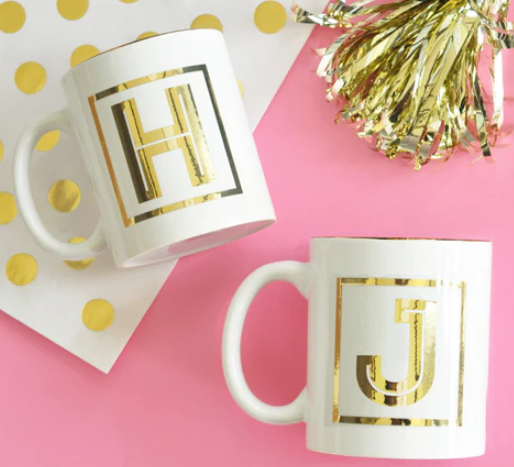 monogram coffee mugs