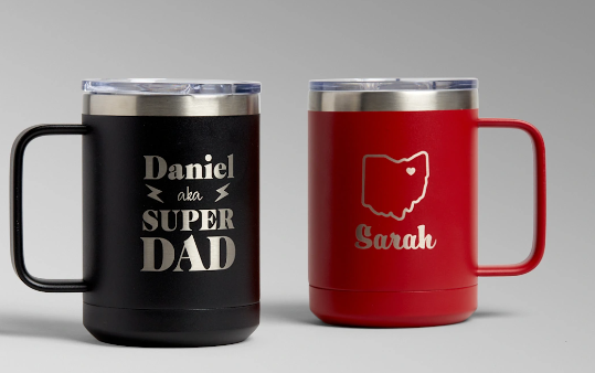 designer travel mug