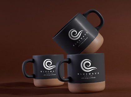 coffee cups with business logo
