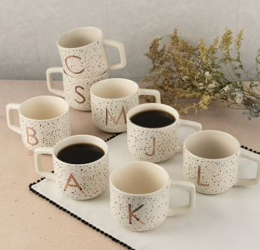 monogram coffee cups