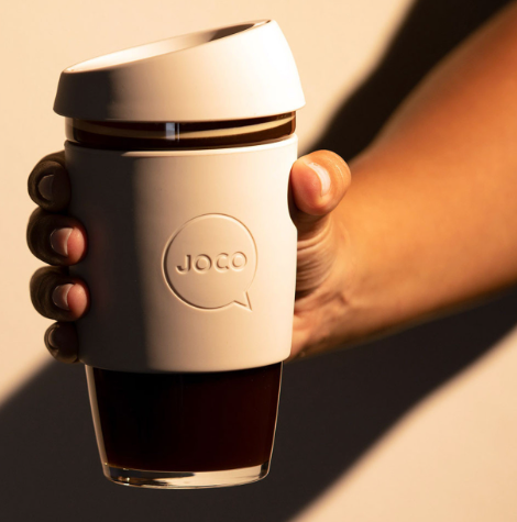 reusable glass coffee cup