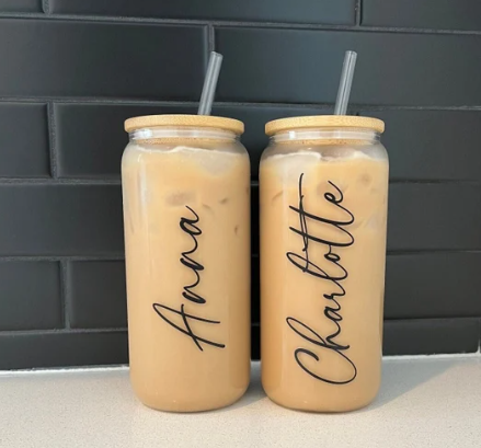 custom glass coffee cups