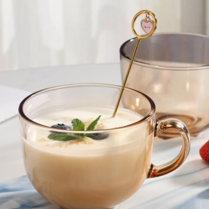 large glass coffee cups