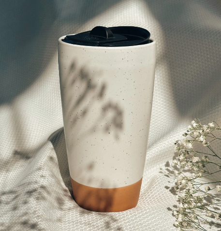 travel mug with ceramic interior