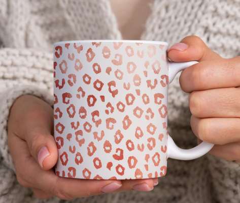 leopard print coffee mug