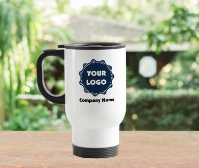 logo travel coffee mugs