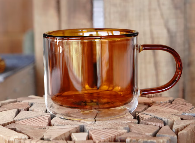 amber glass coffee cups