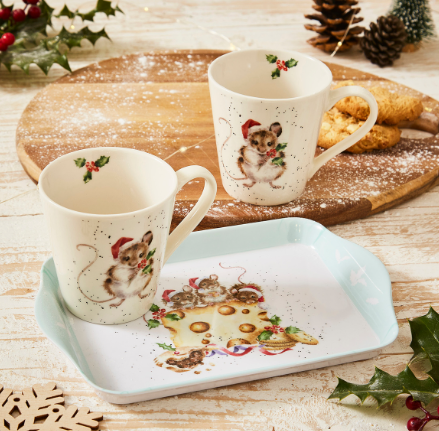 wrendale mug and tray set