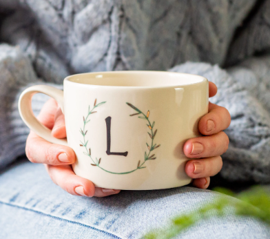 monogram letter mug