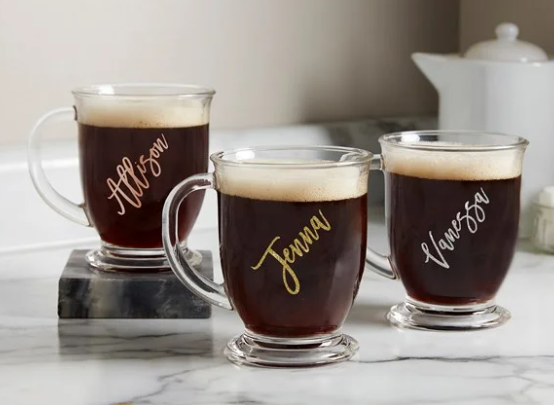 16 oz glass coffee mug