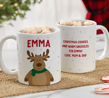 monogram christmas coffee mugs